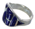 Sterling Silver Lapis And Opal Inlay Ring Size 7-1/4 EX44774