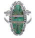Southwestern Turquoise And Opal Silver Ring Size 6-3/4 AX52632
