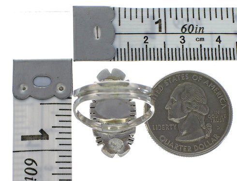 Opal And Turquoise Sterling Silver Ring Size 7-3/4 AX52640