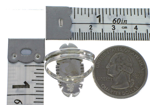 Southwestern Opal And Turquoise Inlay Silver Ring Size 6 AX52661