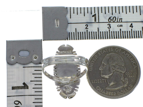 Opal And Turquoise Silver Jewelry Ring Size 6 AX52670