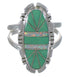 Southwest Turquoise Opal Inlay Silver Ring Size 7-1/4 AX52729