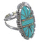 Turquoise Opal Inlay Genuine Sterling Silver Ring Size 8-1/4 AX52788
