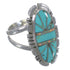 Turquoise Opal Inlay Genuine Sterling Silver Ring Size 8-1/4 AX52788
