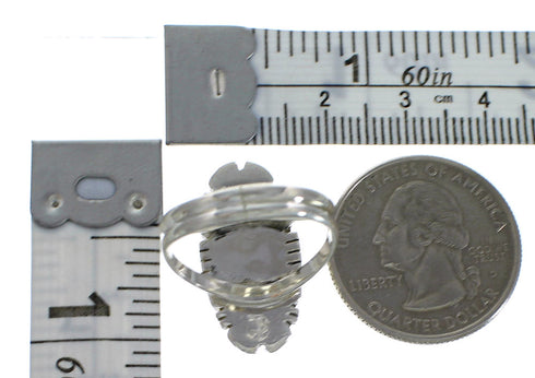 Turquoise Opal Inlay Genuine Sterling Silver Ring Size 8-1/4 AX52788