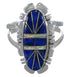 Silver Opal And Lapis Ring Size 6-3/4 AX52899