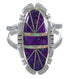 Southwestern Silver Magenta Turquoise And Opal Ring Size 6-3/4 AX52919
