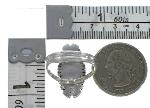 Southwest Multicolor Silver Ring Size 8-1/4 AX52947