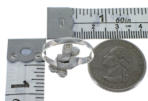 Multicolor Inlay Southwest Silver Dragonfly Ring Size 6-1/4 EX44678