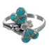 Turquoise And Opal Dragonfly Sterling Silver Ring Size 6-1/4 EX44628