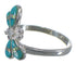 Turquoise And Opal Dragonfly Sterling Silver Ring Size 6-1/4 EX44628