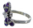 Silver Magenta Turquoise Opal Dragonfly Ring Size 6-3/4 EX44651