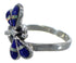 Southwestern Lapis And Opal Dragonfly Silver Ring Size 6 EX44671