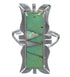 Turquoise And Opal Inlay Silver Ring Size 6 AX53638
