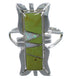 Opal And Turquoise Inlay Silver Southwestern Ring Size 8-3/4 AX53675