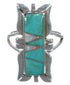 Silver Opal And Turquoise Inlay Jewelry Ring Size 4-1/2 AX53846