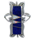 Southwestern Lapis And Opal Sterling Silver Ring Size 7-1/4 AX53901
