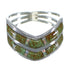 Southwestern Opal And Turquoise Inlay Silver Ring Size 7-1/2 AX53921