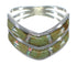 Opal And Turquoise Inlay Sterling Silver Ring Size 7-1/2 AX53925