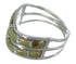 Opal And Turquoise Inlay Sterling Silver Ring Size 7-1/2 AX53925