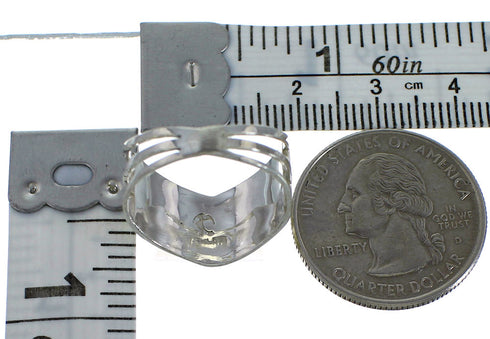 Opal And Turquoise Inlay Sterling Silver Ring Size 7-1/2 AX53925