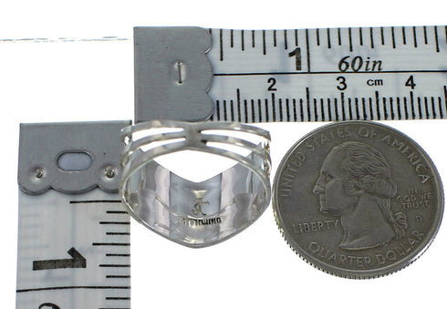 Opal And Turquoise Southwestern Silver Jewelry Ring Size 7-1/2 AX53934