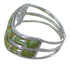 Turquoise And Opal Inlay Silver Southwestern Ring Size 6-3/4 AX53943