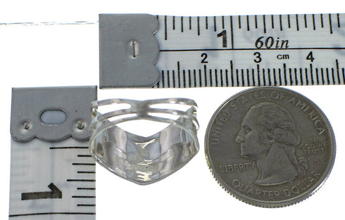 Turquoise And Opal Inlay Silver Southwest Ring Size 5-1/4 AX53942