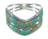 Turquoise And Opal Silver Southwestern Ring Size 5-3/4 AX53944