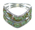 Silver Southwest Turquoise And Opal Inlay Ring Size 8-1/4 AX53955
