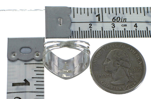 Authentic Sterling Silver Southwestern Turquoise And Opal Ring Size 5-1/4 AX53957