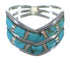 Opal Turquoise Inlay And Sterling Silver Ring Size 6-3/4 AX53965