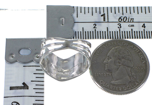 Opal Turquoise Inlay And Sterling Silver Ring Size 6-3/4 AX53965