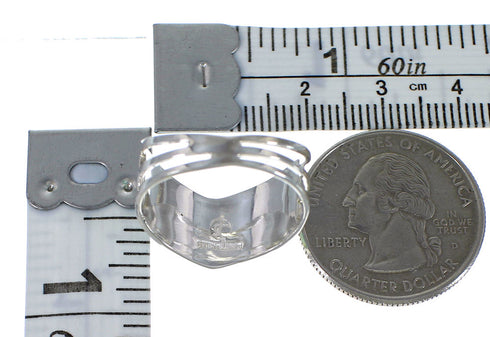 Opal And Turquoise Inlay Jewelry Silver Ring Size 7-3/4 AX53972