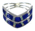 Southwest Lapis And Opal Sterling Silver Ring Size 6-1/4 AX54003