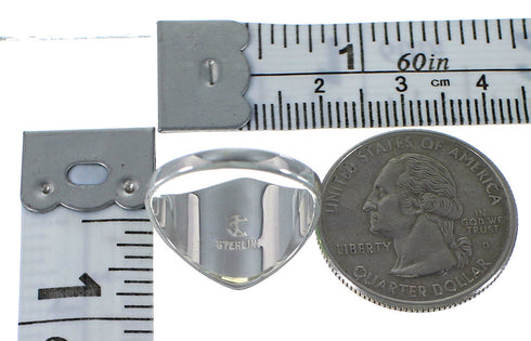 Turquoise And Opal Sterling Silver Ring Size 7-1/2 AX52296