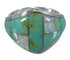 Opal And Turquoise Sterling Silver Ring Size 4-3/4 AX52316