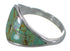 Turquoise And Opal Inlay Silver Jewelry Ring Size 6-1/4 AX52323