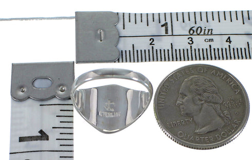 Turquoise And Opal Inlay Genuine Sterling Silver Ring Size 7-1/4 AX52331