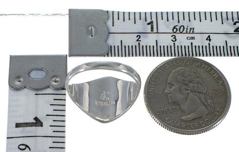 Southwestern Silver Opal And Turquoise Inlay Ring Size 6-3/4 AX52387