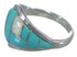 Opal And Turquoise Inlay Sterling Silver Jewelry Ring Size 5-3/4 AX52415
