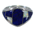Lapis And Opal Inlay Authentic Sterling Silver Ring Size 5-3/4 AX52453