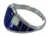 Lapis And Opal Inlay Silver Jewelry Ring Size 4-3/4 AX52456