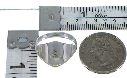 Southwestern Magenta Turquoise And Opal Silver Ring Size 5-1/4 AX52462