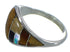 Southwest Multicolor Inlay Sterling Silver Ring Size 7-1/4 AX52494