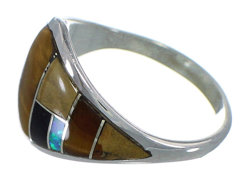 Multicolor Sterling Silver Jewelry Ring Size 6-1/2 AX52502