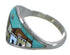 Multicolor Native American Pueblo Design Silver Ring Size 5-1/2 AX52543