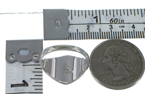 Silver Native American Village Design Multicolor Ring Size 7-3/4 AX52554