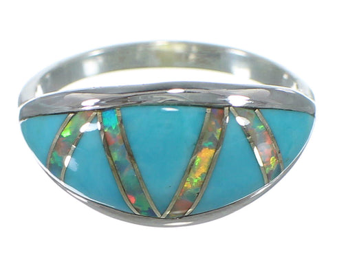 Sterling Silver Southwest Turquoise Opal Ring Size 5-3/4 AX52235