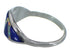 Silver Lapis And Opal Inlay Ring Size 5-1/4 AX52269